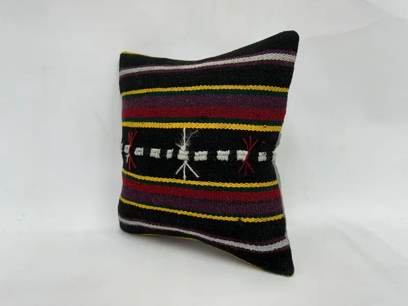 Retro Pillow Cover, Kilim Pillow, Pillow for Couch, 18x18 Purple Cushion Case, Boho Chic Cushion Case, Vintage Pillow, Pillow Cover - 4