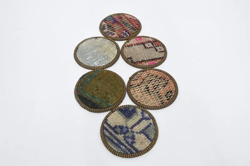 Posavasos tejidos en marrón y bronce, juego de posavasos duradero y elegante