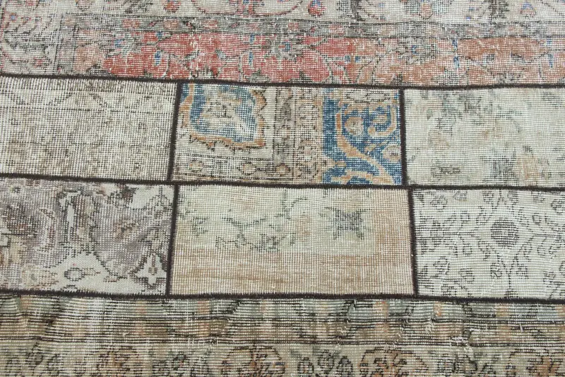 Orange & Blue Animal Print Rug, 2.7x12.6 ft