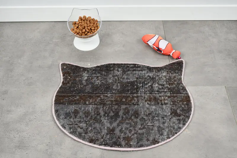 Kaymaz Destekli, Dayanıklı Besleme Pedi ile Siyah Emici Evcil Hayvan Matı