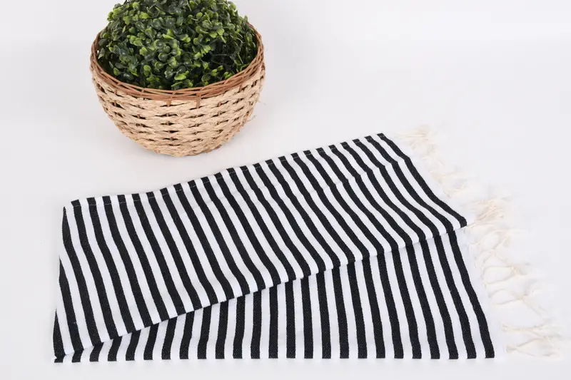 Mutfak havlu, Noel hediyeleri, kişiselleştirilmiş hediye, bekarlığa veda hediyeleri, 40x18 pamuklu çizgili havlu, monogram mutfak havlu, kişiselleştirilmiş ev hediyesi düğün - 4