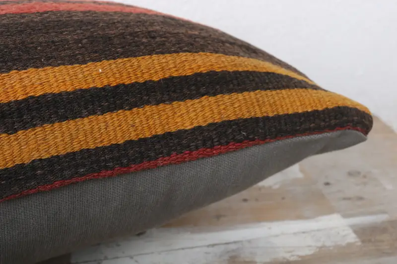 Ethnical Kilim Rug Pillow, Boho Pillow, Pillow Case, Pillow for Couch, Aztec Cushion Case, 12x24 Red Cushion Case, Neutral Throw Pillow Cover - 6
