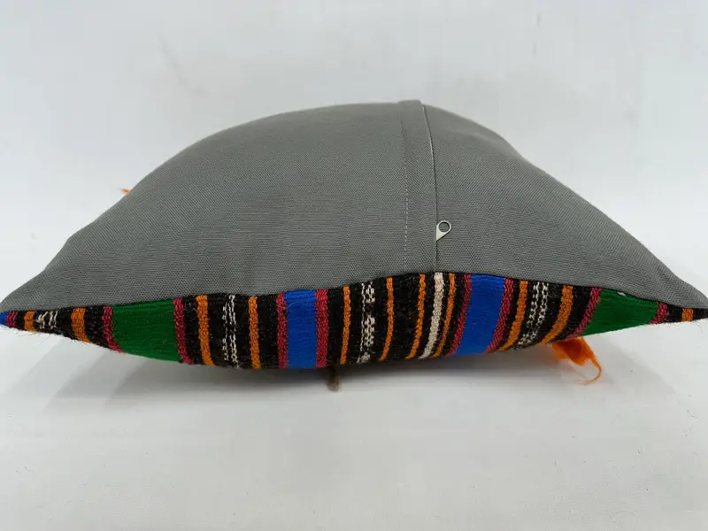 Boho Pillow, Throw Kilim Pillow, 18x18 Green Pillow Sham, Cushion Cover, Kilim Pillow Cover, Sofa Bolster Pillow Cover, Bohemian Cushion Pillow Case - 7