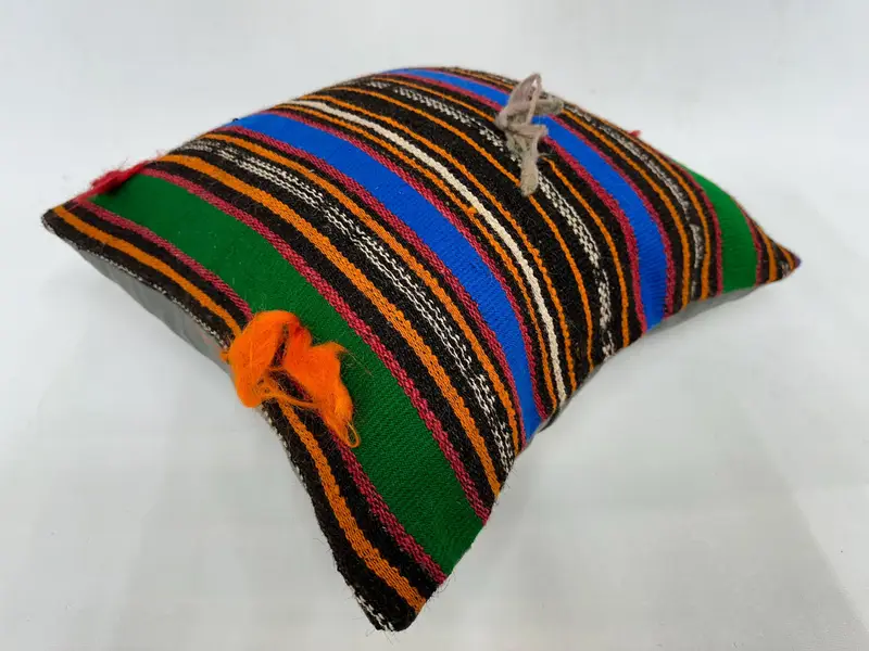 Boho Pillow, Throw Kilim Pillow, 18x18 Green Pillow Sham, Cushion Cover, Kilim Pillow Cover, Sofa Bolster Pillow Cover, Bohemian Cushion Pillow Case - 6