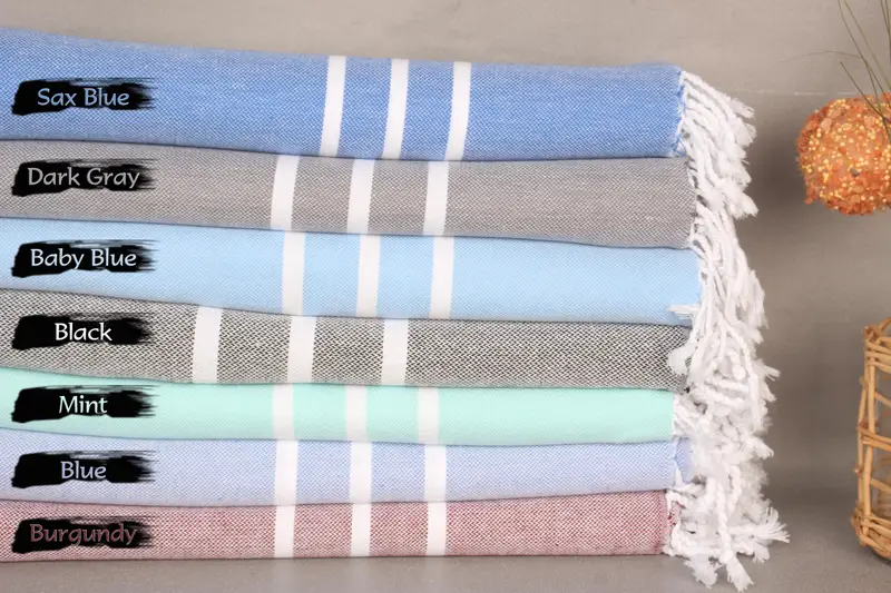 Peshtemal Towel, Monogrammed Beach Towel, Valentines Gift, Home Decor Gifts, 70x40 Cotton Striped Towel, Travel Towel, Bulk Order Towel, Yoga Towel - 2