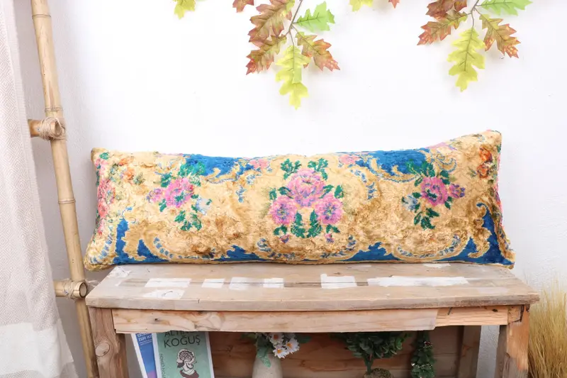 12x36 Beige Cushion, Home Decor Pillow, Ethnical Kilim Rug Pillow, Nautical Throw Cushion, Vintage Kilim Throw Pillow, Pillow - 1