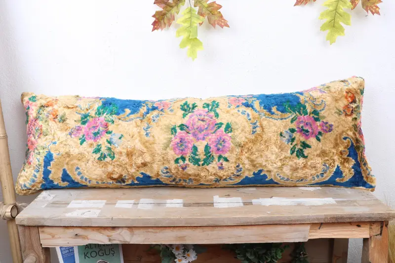 12x36 Beige Cushion, Home Decor Pillow, Ethnical Kilim Rug Pillow, Nautical Throw Cushion, Vintage Kilim Throw Pillow, Pillow - 2