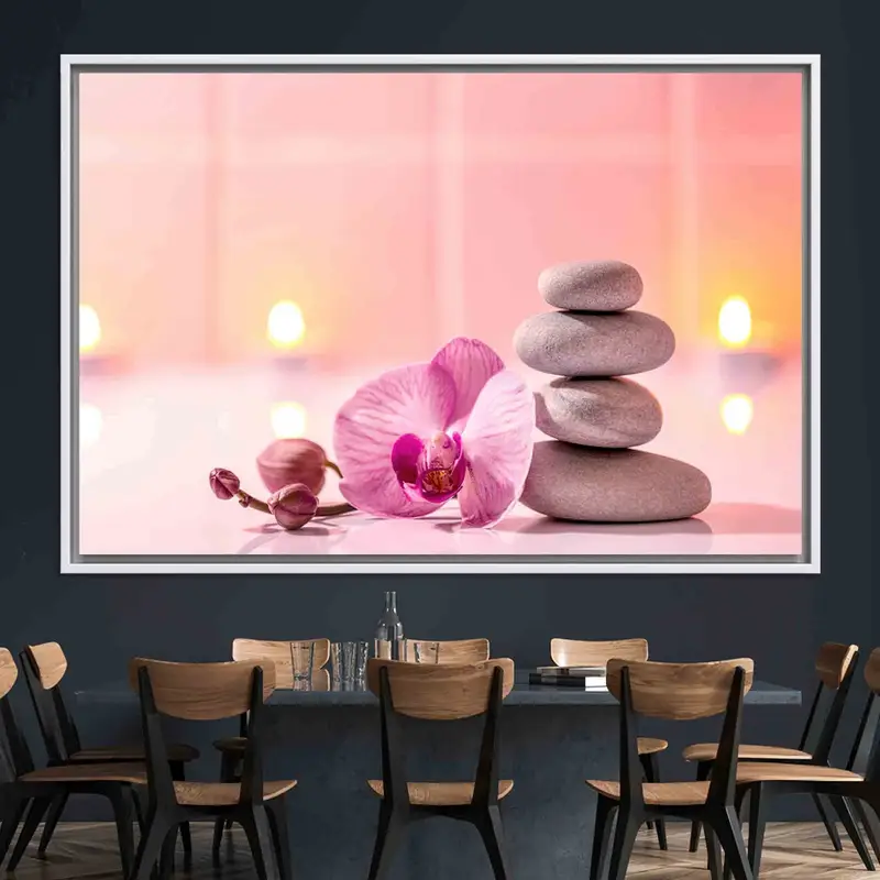 Elegante Zen-Leinwand: Pink Orchid & Spa Serenity Print