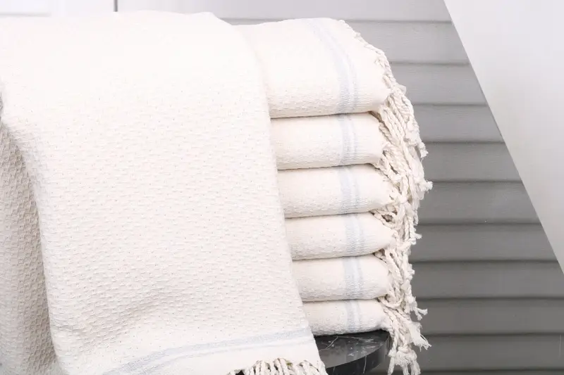 Personalized Towel Light Gray Cotton 36x67 Inches, Monogram Option