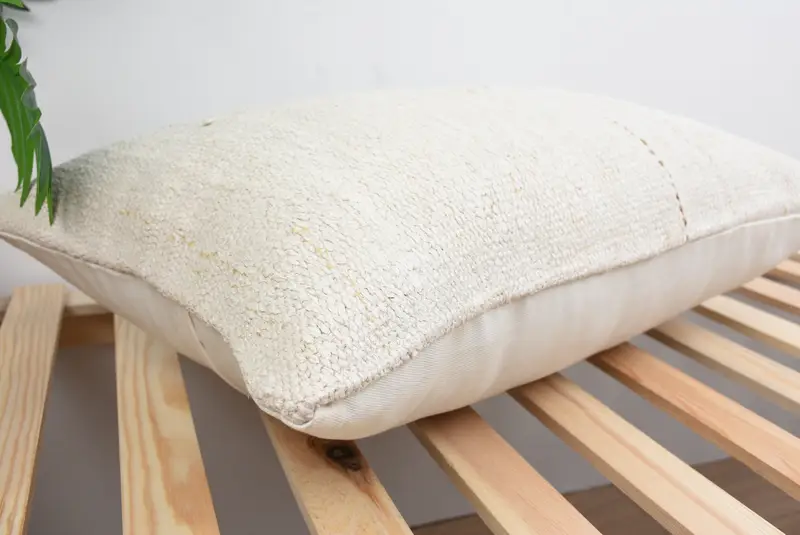 Neutral Throw Pillow Sham, 16x24 White Cushion Cover, Cushion, Gift Pillow, Pillow for Sofa, Handwoven Pillow Cover Pillow Cover, Antique Pillows - 6