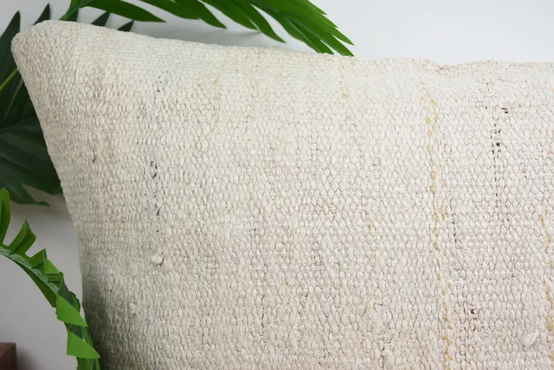 Neutral Throw Pillow Sham, 16x24 White Cushion Cover, Cushion, Gift Pillow, Pillow for Sofa, Handwoven Pillow Cover Pillow Cover, Antique Pillows - 2
