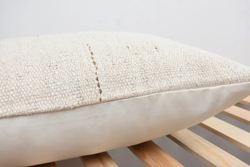 Neutral Throw Pillow Sham, 16x24 White Cushion Cover, Cushion, Gift Pillow, Pillow for Sofa, Handwoven Pillow Cover Pillow Cover, Antique Pillows - 7