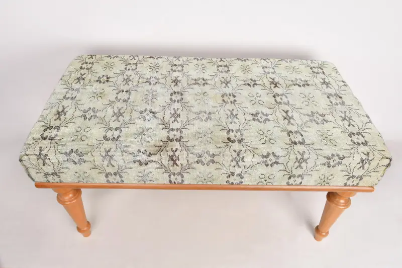 Modüler Yeşil & Kahverengi Kilimden Esinlenen Osmanlı Takımı, Yün Karışımlı Koltuk Osmanlı