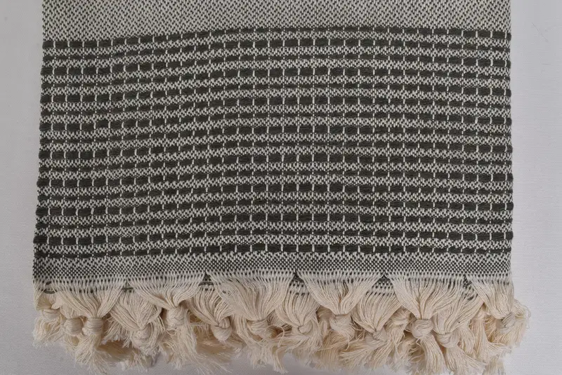 96x92 Cotton Striped Towel, Organic Throw, Turkish Blanket Queen, Woven Blanket, Bedspread, Bedspread Quenn, Organic Beach Blanket, Wedding Favors - 4
