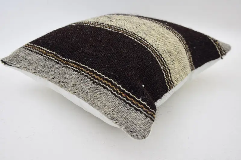Decorative Throw Pillow, Gift Pillow, 14x14 Brown Cushion Cover, Pillow Cover, Ikat Pillow Sham, Kilim Pillow Cover, Pillow for Couch - 6
