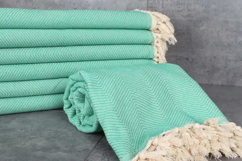 Woven Throw Blanket, Oversized Beach Towel, Gift For Mom, Aesthetic Blanket, 84x68 Cotton Zig zag Towel, Custom Blanket, Bridesmaid Gifts - 2