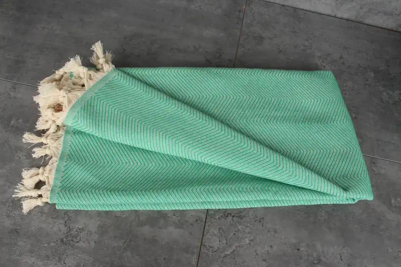 Woven Throw Blanket, Oversized Beach Towel, Gift For Mom, Aesthetic Blanket, 84x68 Cotton Zig zag Towel, Custom Blanket, Bridesmaid Gifts - 3