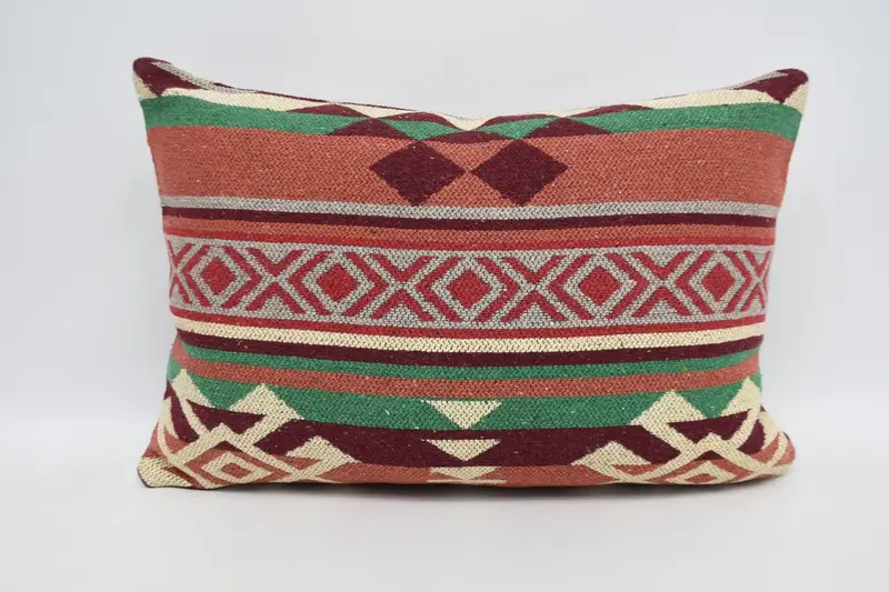 Pillow Cover, 16x24 Red Pillow Cover, Accent Cushion Case, Handmade Kilim Cushion, Kilim Cushion Sham, Turkish Pillow, Indoor Pillow Case - 5
