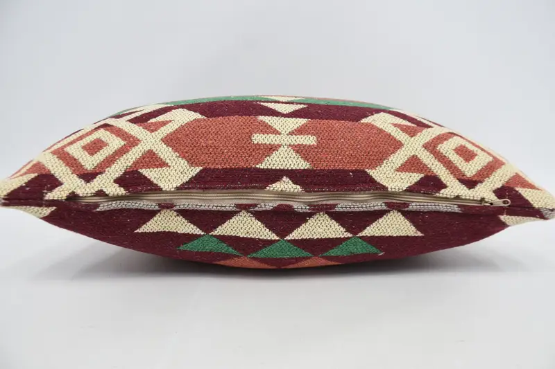 Pillow Cover, 16x24 Red Pillow Cover, Accent Cushion Case, Handmade Kilim Cushion, Kilim Cushion Sham, Turkish Pillow, Indoor Pillow Case - 6