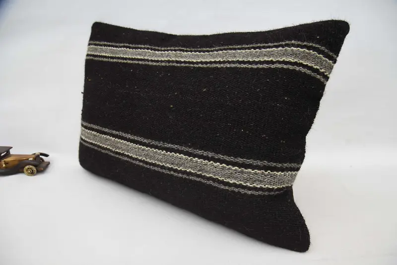 Handmade Kilim Cushion, Cushion Cover, Pillow for Sofa, 20x28 Brown Pillow, Christmas Pillow, Turkish Pillow, Neutral Pillow Case - 5