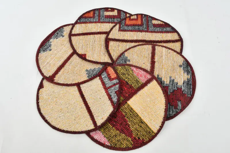 Mantel individual bohemio rojo y bronce, mantel individual festivo de estilo gótico