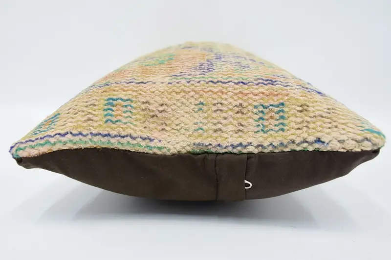 Outdoor Patio Pillow Cover, Cushion, Boho Pillow, Kilim Pillow Cover, Home Decor Pillow, 12x20 Beige Cushion Cover, Muted Pillow Case - 5