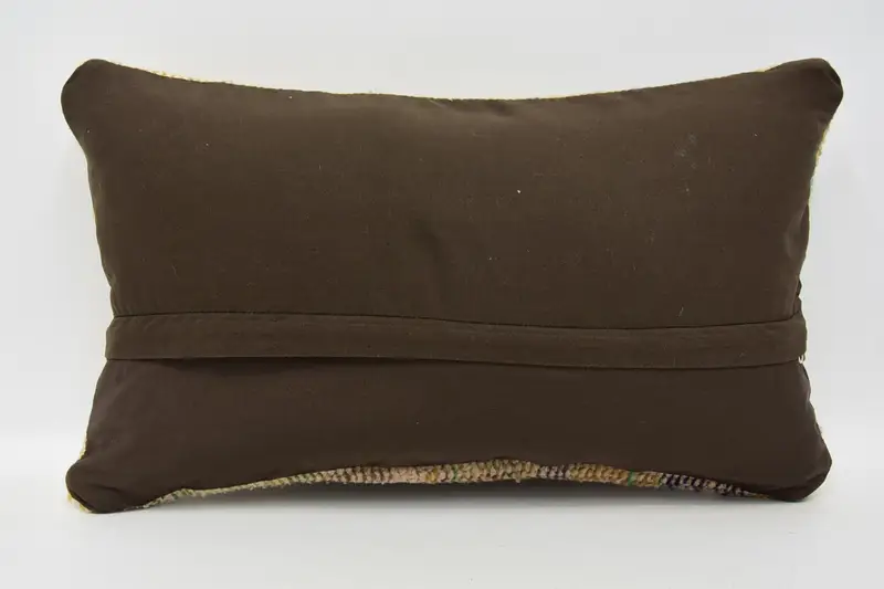 Outdoor Patio Pillow Cover, Cushion, Boho Pillow, Kilim Pillow Cover, Home Decor Pillow, 12x20 Beige Cushion Cover, Muted Pillow Case - 6