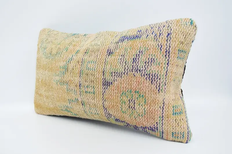 Outdoor Patio Pillow Cover, Cushion, Boho Pillow, Kilim Pillow Cover, Home Decor Pillow, 12x20 Beige Cushion Cover, Muted Pillow Case - 4