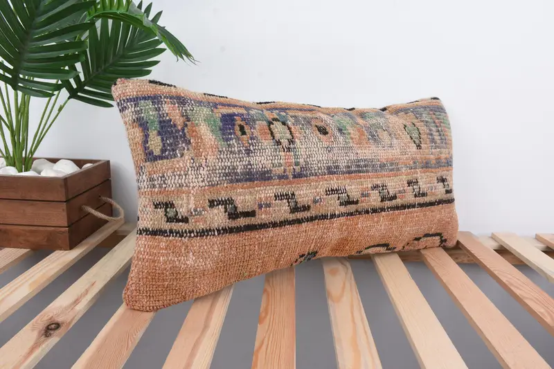 12x24 Orange Pillow Sham, Handmade Pillow, Vintage Kilim Pillow, Oriental Cushion Case, Kilim Pillow Cover, Pillow Cover, Turkish Pillow - 4