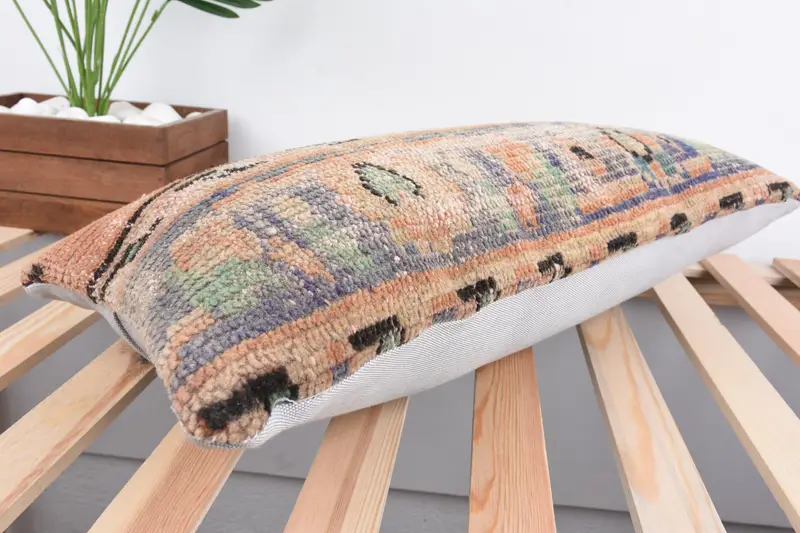 12x24 Orange Pillow Sham, Handmade Pillow, Vintage Kilim Pillow, Oriental Cushion Case, Kilim Pillow Cover, Pillow Cover, Turkish Pillow - 6