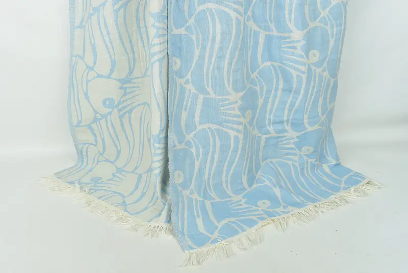 Beach Wedding Favor, Home Gift, Personalized Gifts, Beach Theme Wedding Gift, 70x60 Cotton Fish Design Towel, Custom Blanket, Custom Wedding Gifts - 2