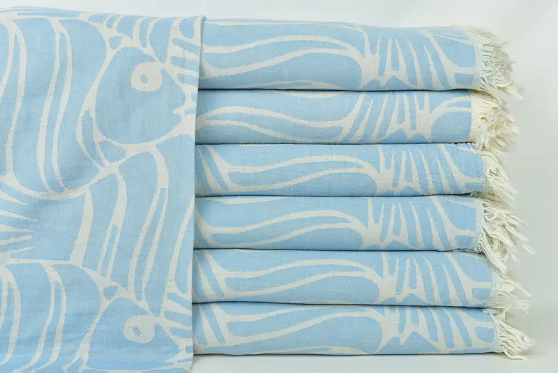 Beach Wedding Favor, Home Gift, Personalized Gifts, Beach Theme Wedding Gift, 70x60 Cotton Fish Design Towel, Custom Blanket, Custom Wedding Gifts - 3
