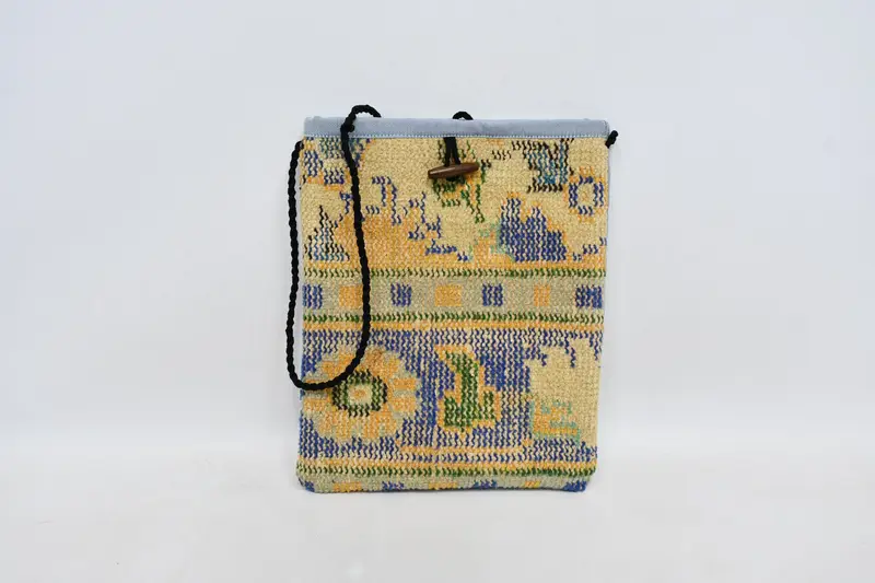 Bolso bandolera de lana con correa ajustable con motivo vintage, bolso Kilim