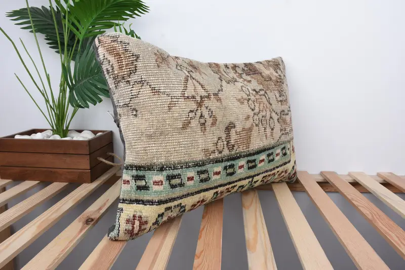Kilim Pillow Cover, 16x24 Beige Cushion, Throw Kilim Pillow, Turkish Pillow, Natural Pillow Cover, Pillow, Boho Chic Pillow Cover, Boho Chic Pillow - 4