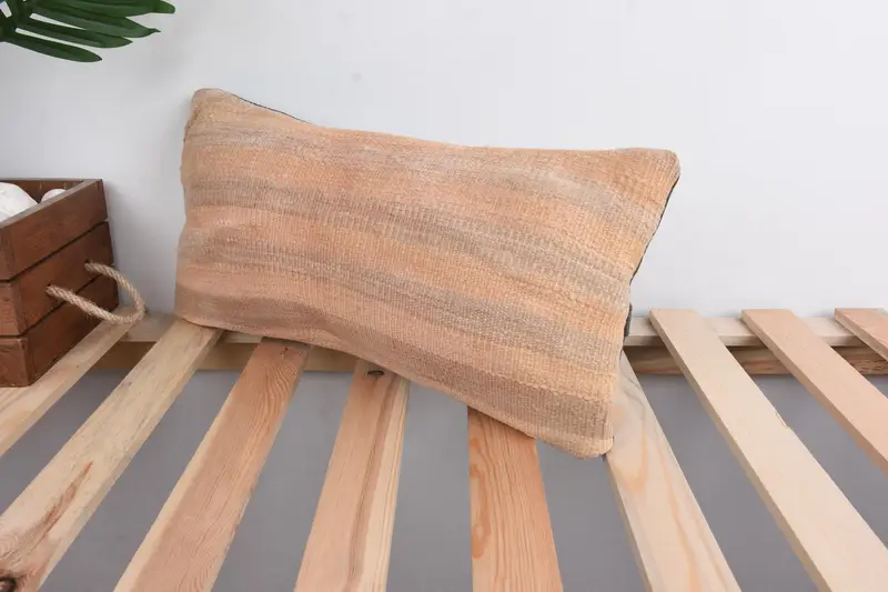 Pillow Cover, Boho Pillow, Morroccon Kilim Cushion Cushion Cover, 8x16 Orange Cushion Cover, Kilim Pillow Cover, Antique Pillows - 5