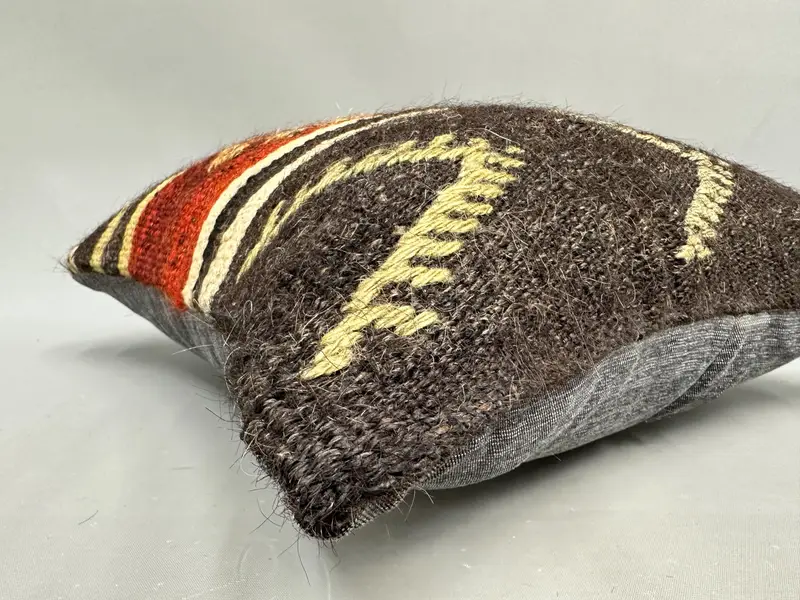 Kilim Pillow Cover, Vintage Pillow, Antique Pillows, 18x18 Brown Cushion Case, Sofa Bolster Pillow Sham, Cushion Cover - 6