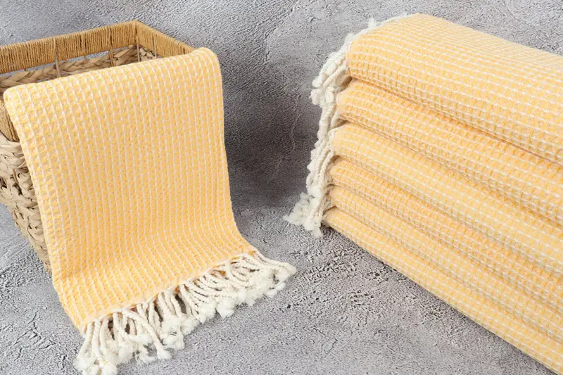 Beach Towel Gift, 68x36 Cotton Waffle Towel, Absorbent towel, First Wedding Anniversary Gift, Home Decor Towel, Bachelorette Party Decorations - 3
