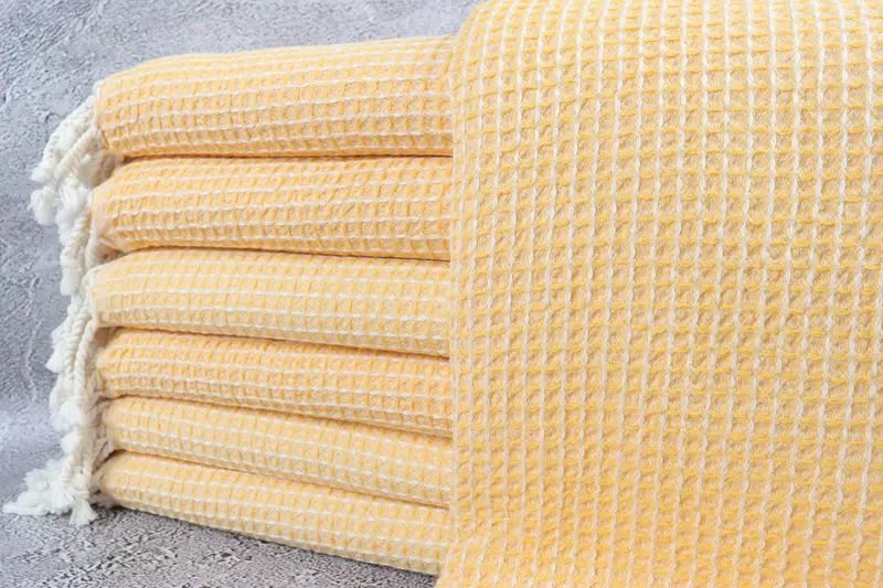 Beach Towel Gift, 68x36 Cotton Waffle Towel, Absorbent towel, First Wedding Anniversary Gift, Home Decor Towel, Bachelorette Party Decorations - 1