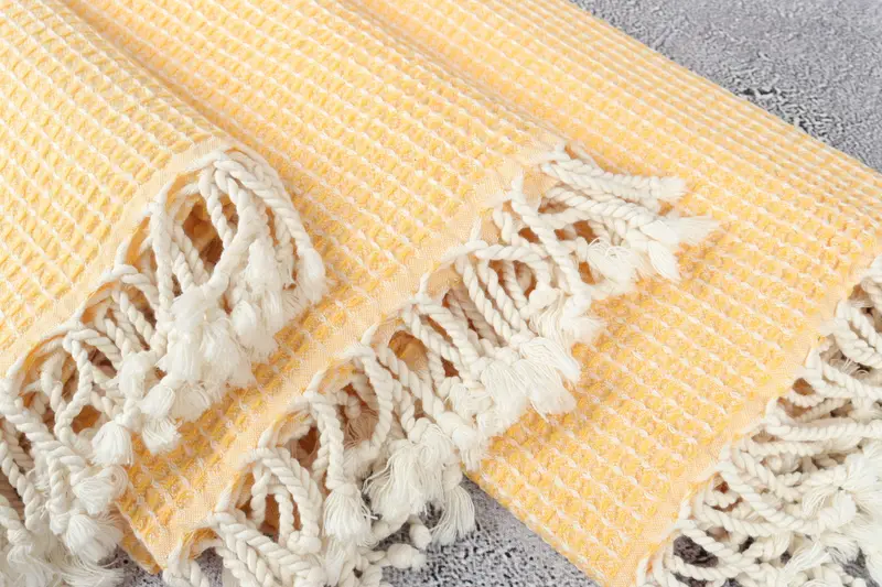 Beach Towel Gift, 68x36 Cotton Waffle Towel, Absorbent towel, First Wedding Anniversary Gift, Home Decor Towel, Bachelorette Party Decorations - 5