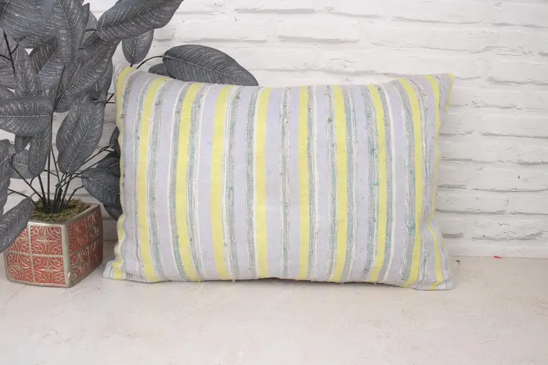 Decorative Throw Pillow, Turkish Pillow, Home Decor Pillow, Throw Kilim Pillow, Comfy Throw Cushion Cover, 16x24 Green Cushion Cover, Cushion Cover - 1