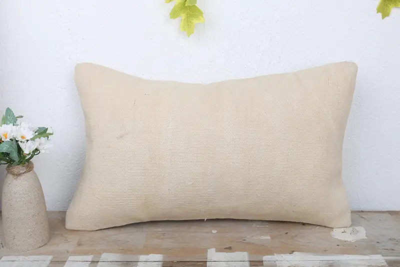 Boho Pillow Sham Cover, Pillow for Sofa, Gift Pillow, Accent Throw Pillow Case, 12x20 Beige Cushion Cover, Cushion Cover, Natural Cushion - 2