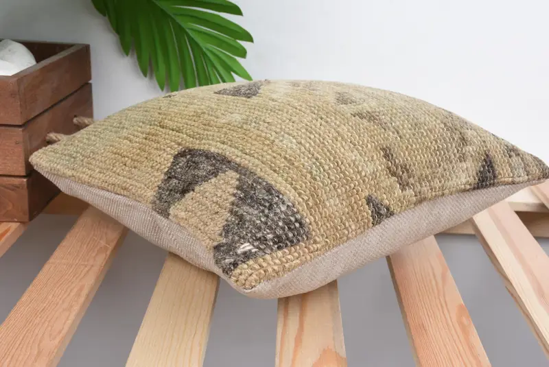 Turkish Pillow, Cushion Case, Interior Designer Pillow, Bed Cushion Cover, 12x12 Beige Pillow Cover, Pet Cushion, Pillow for Couch - 6