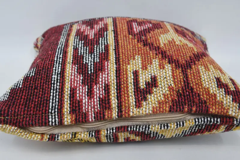 Boho Pillow, Pillow, Pillow for Sofa, 12x12 Red Pillow Cover, Yoga Cushion, Cotton Pillow Cover, Square Throw Cushion Case, Antique Pillows - 5