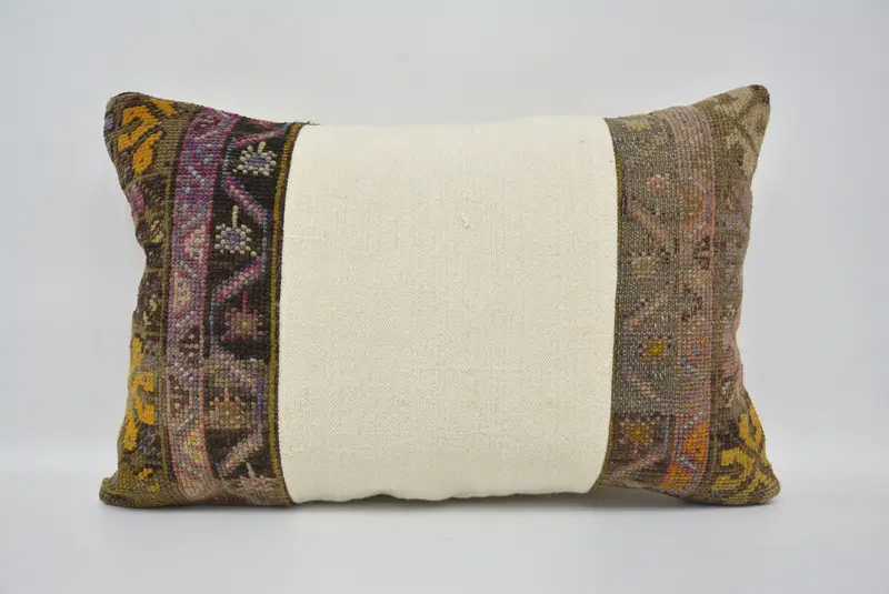 16x24 White Pillow Case, Oriental Cushion Cover, Kilim Cushion Sham, Cushion, Outdoor Patio Cushion Case, Kilim Pillow Cover, Pillow for Sofa - 1