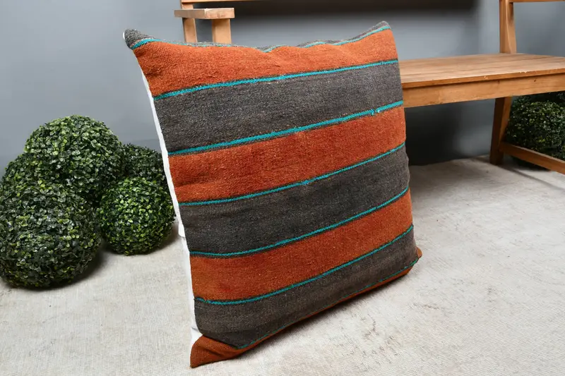 28x28 Red Pillow Cover, Sofa Pillow Sham, Kilim Cushion Sham, Interior Designer Pillow, Ethnic Cushion Cover, Vintage Pillow, Cushion Case - 7