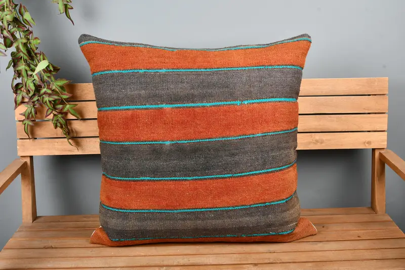 28x28 Red Pillow Cover, Sofa Pillow Sham, Kilim Cushion Sham, Interior Designer Pillow, Ethnic Cushion Cover, Vintage Pillow, Cushion Case - 6