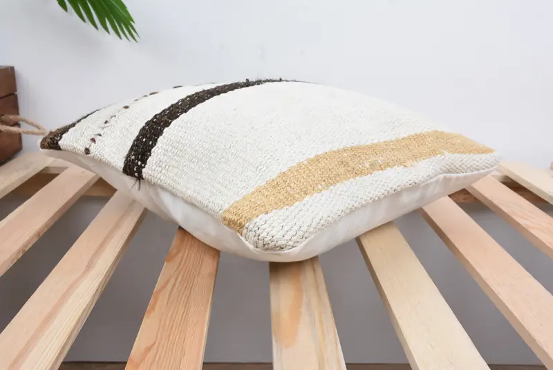 Handmade Kilim Cushion, Floor Cushion Case, Nautical Throw Pillow Case, Home Decor Pillow, 14x14 White Pillow Case, Cushion Case, Pillow for Couch - 6