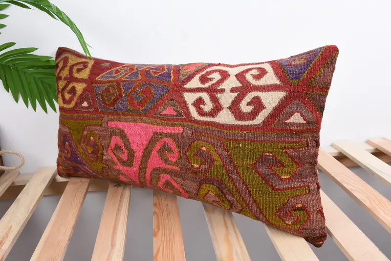 Interior Designer Pillow, Pillow Sham, 12x24 Red Cushion Case, Home Decor Pillow, Turkish Pillow, Comfy Throw Cushion, Indoor Pillow - 5