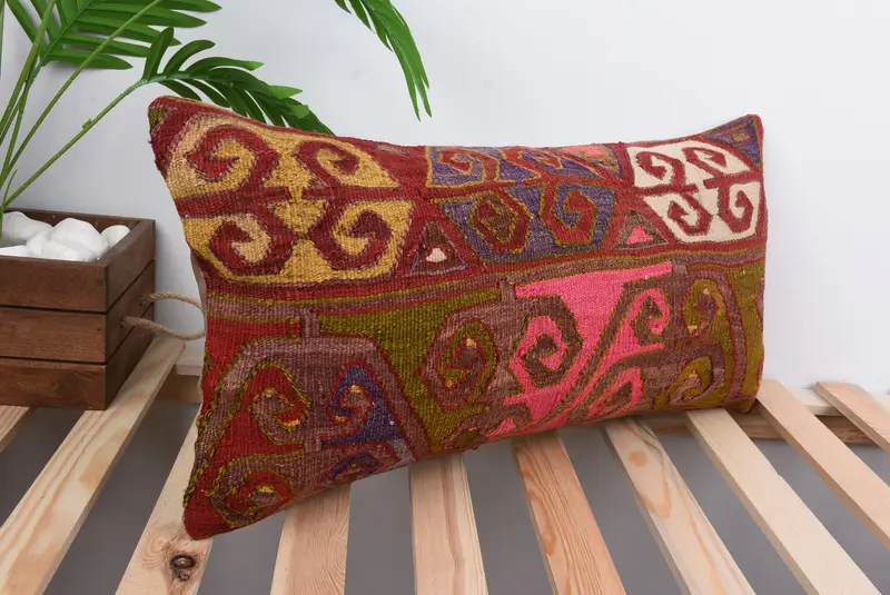 Interior Designer Pillow, Pillow Sham, 12x24 Red Cushion Case, Home Decor Pillow, Turkish Pillow, Comfy Throw Cushion, Indoor Pillow - 4