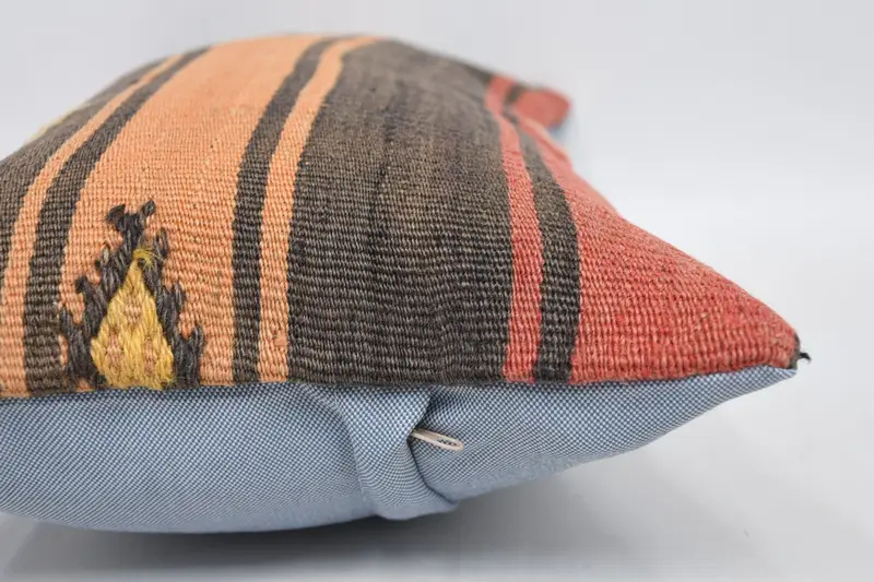 Seat Cushion, Pillow Sham, 12x20 Brown Pillow, Colorful Pillow, Muted Pillow Case, Kilim Pillow Cover, Ethnical Kilim Rug Pillow, Pillow for Couch - 5